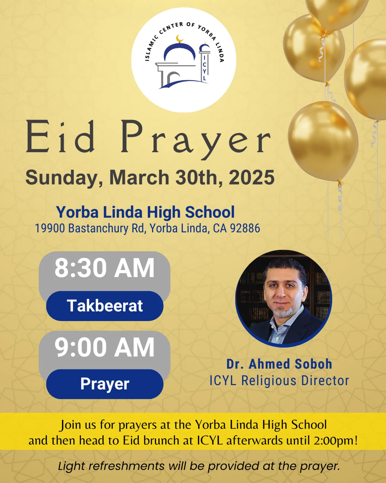 Eid Prayer Hosted by ICYL!